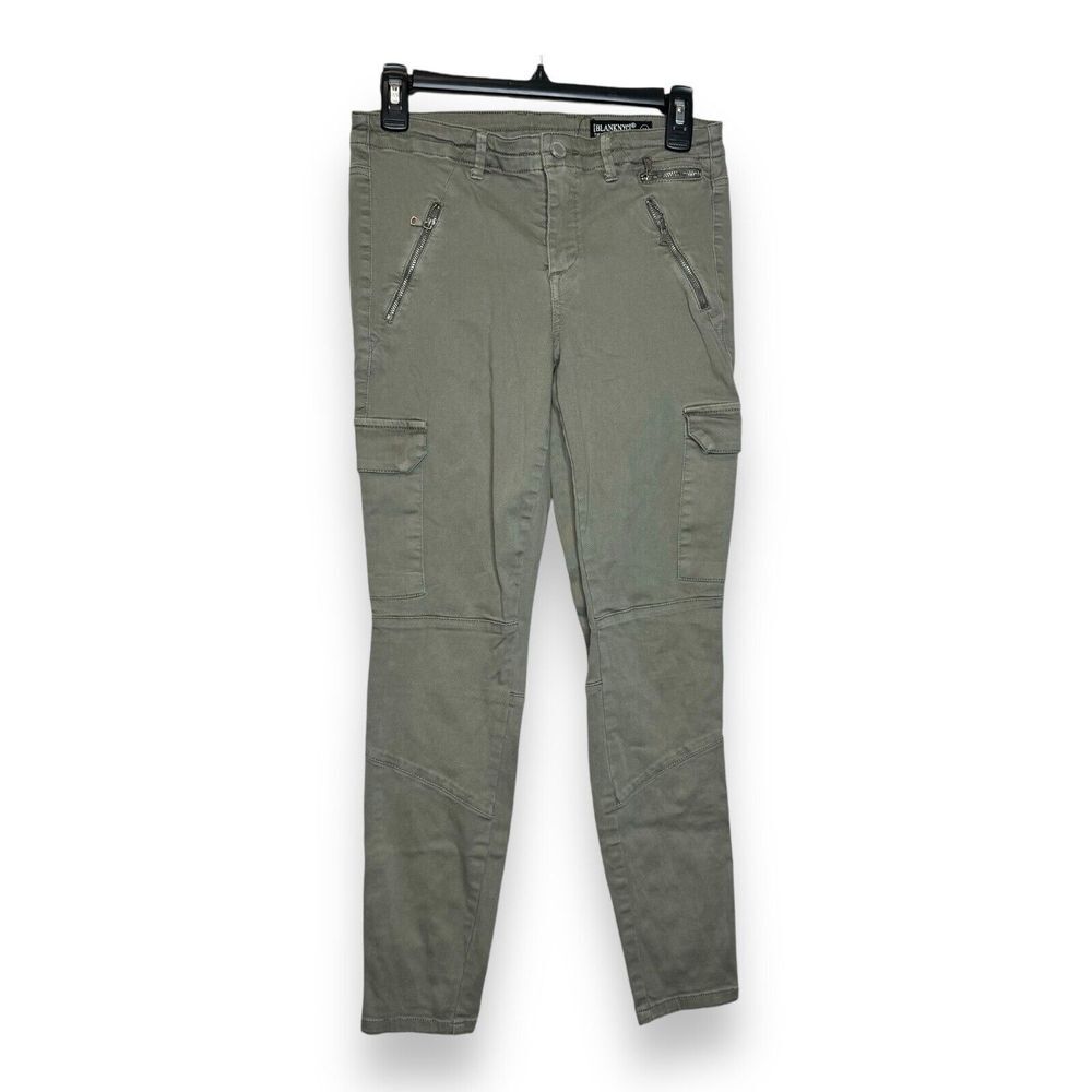 Blank NYC The Reade Crop Ankle-Zip Skinny Cargo Jeans Hi-Rise 27 Womens Green